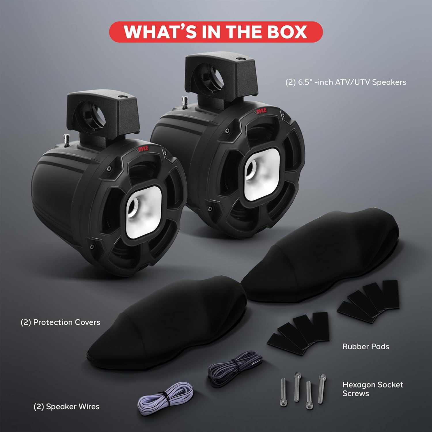 Pyle 6.5" 1300W Marine Tower Speakers - IPX6 Rated Waterproof Powersport Speaker System, 2-Way Full Range Passive Stereo Sound - Outdoor Audio for ATV, UTV, Boat, Jeep & More - Easy to Mount (Pair) - Image 8