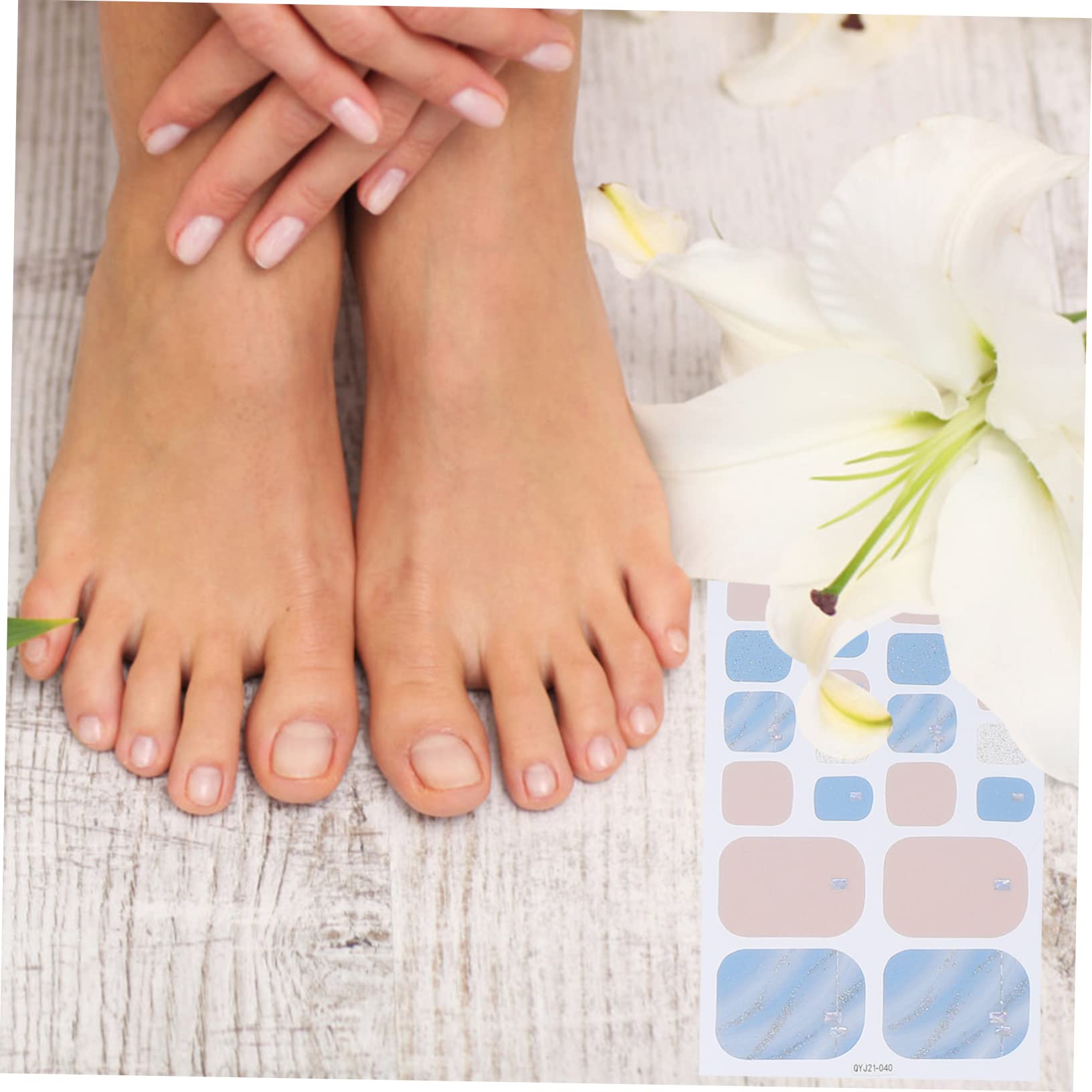 FRCOLOR 40hojas Láminas De Calcomanías Para Uñas De Pies Diseño Elegante Decoración De De Uñas Aplicación Para Manicura