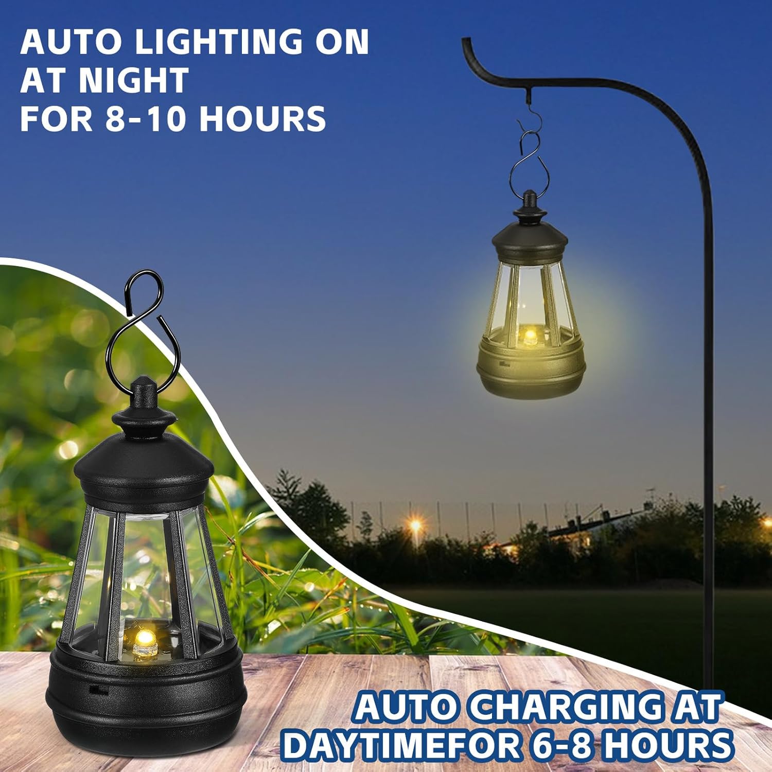 3pcs Small Solar Garden Lanterns 3. 3x1. 9in Mini Hanging Lantern Outdoor Plastic Solar Powered Hanging Lights for Outdoor Statue Decorative Garden Decor