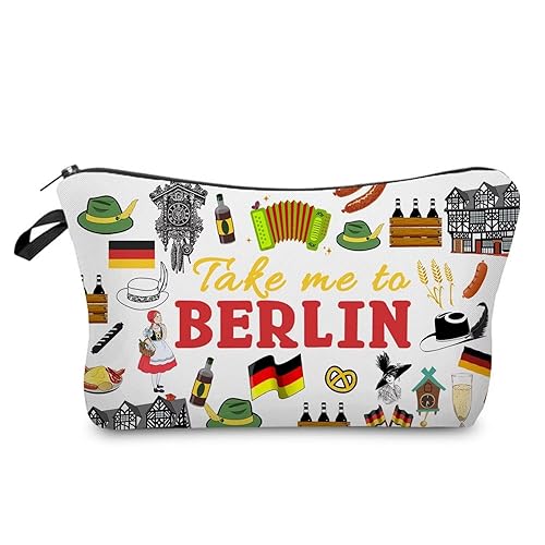 Take Me To Berlin Makeup Bag Cute Small Organizer Zipper