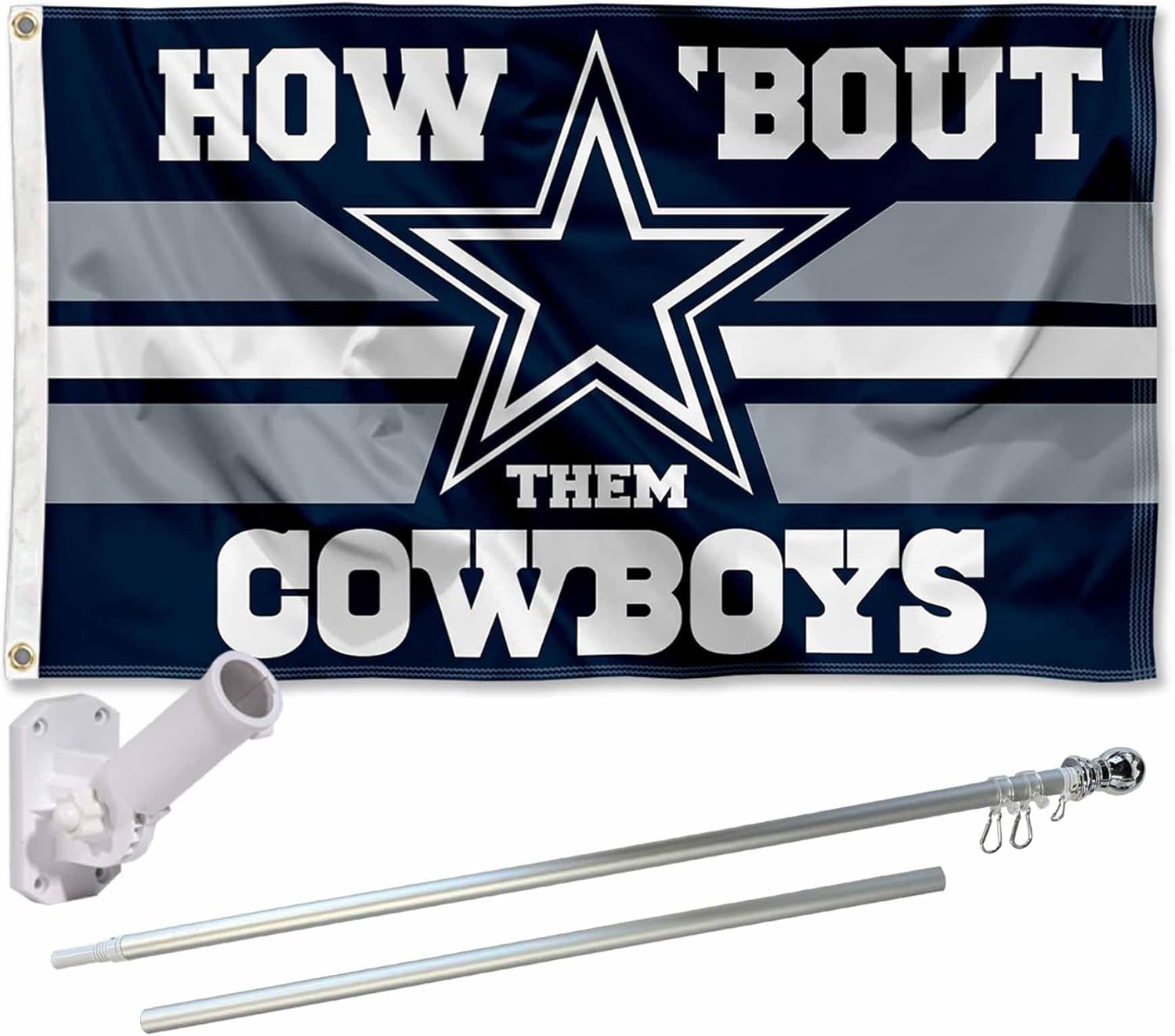 Dallas Cowboys How Bout Them Flag Pole and Bracket Mount Kit