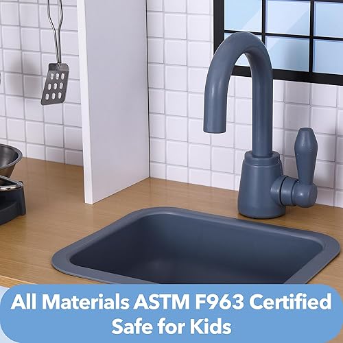 Miniatura 5 de Cocina de madera para niños, cocina de juego de simulación para niños pequeños y grandes, juego de cocina para niños pequeños, juego de cocina para