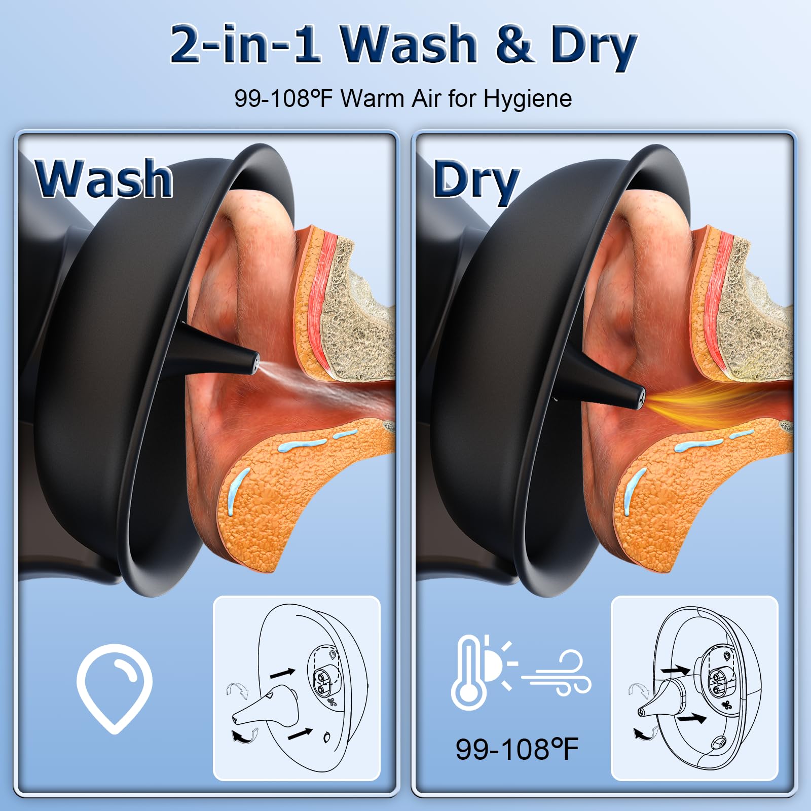 Snapklik.com : Ear Wax Removal, 2-in-1 Cleaning & Warm Air Drying, Ear ...