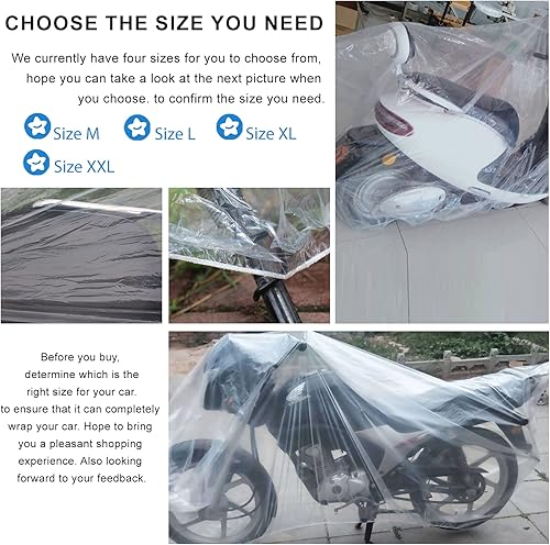 Miniatura 6 de Cubierta desechable de plástico transparente para bicicletas, cubierta antipolvo impermeable para montaña, eléctrica, bicicletas de carretera y