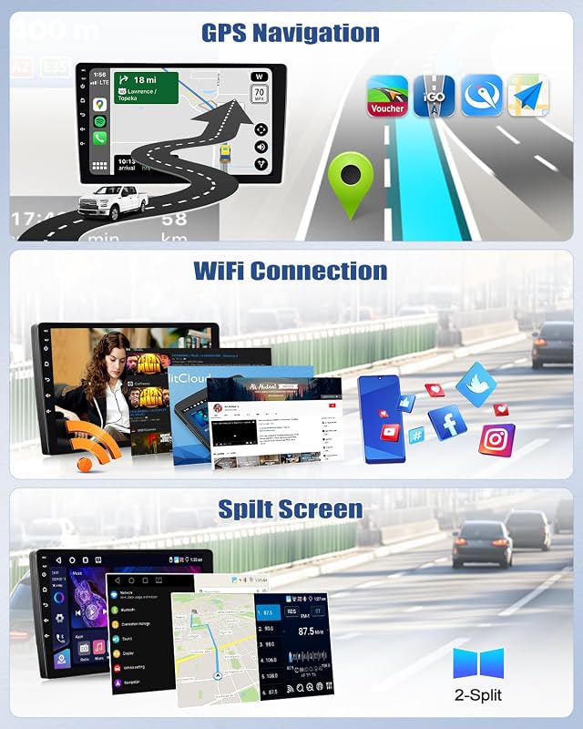 CAMECHO Android 13 Autórádió Mercedes Vito W447 2014-2020 CarPlay 10" Képernyő GPS Bluetooth