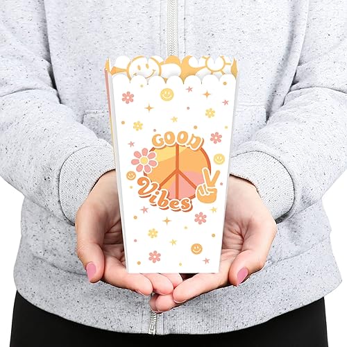 Miniatura 5 de Big Dot of Happiness Stay Groovy - Cajas de palomitas de maíz, estilo bohemio, hippie, para fiestas, juego de 12