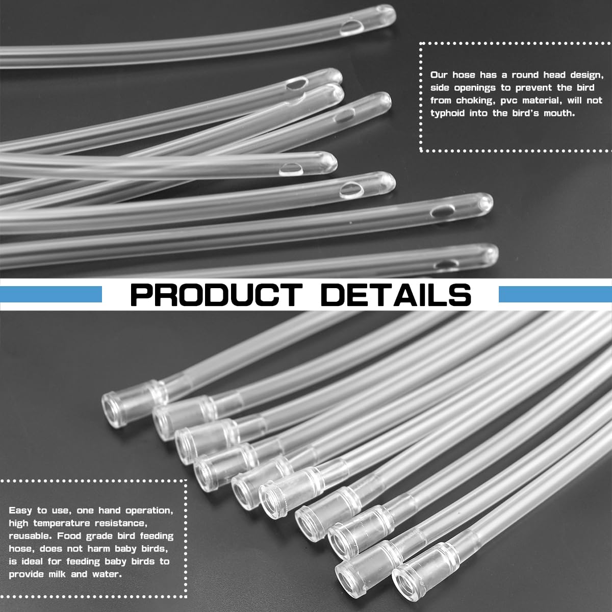 ZJIVQO 10 PCS Baby Bird Feeding Tubes,Transparent Young Birds Parrot Hose,12cm Soft Tubes 4mm Diameter Ideal for Budgerigar Feeding Essential Bird Care Supplies - Image 3
