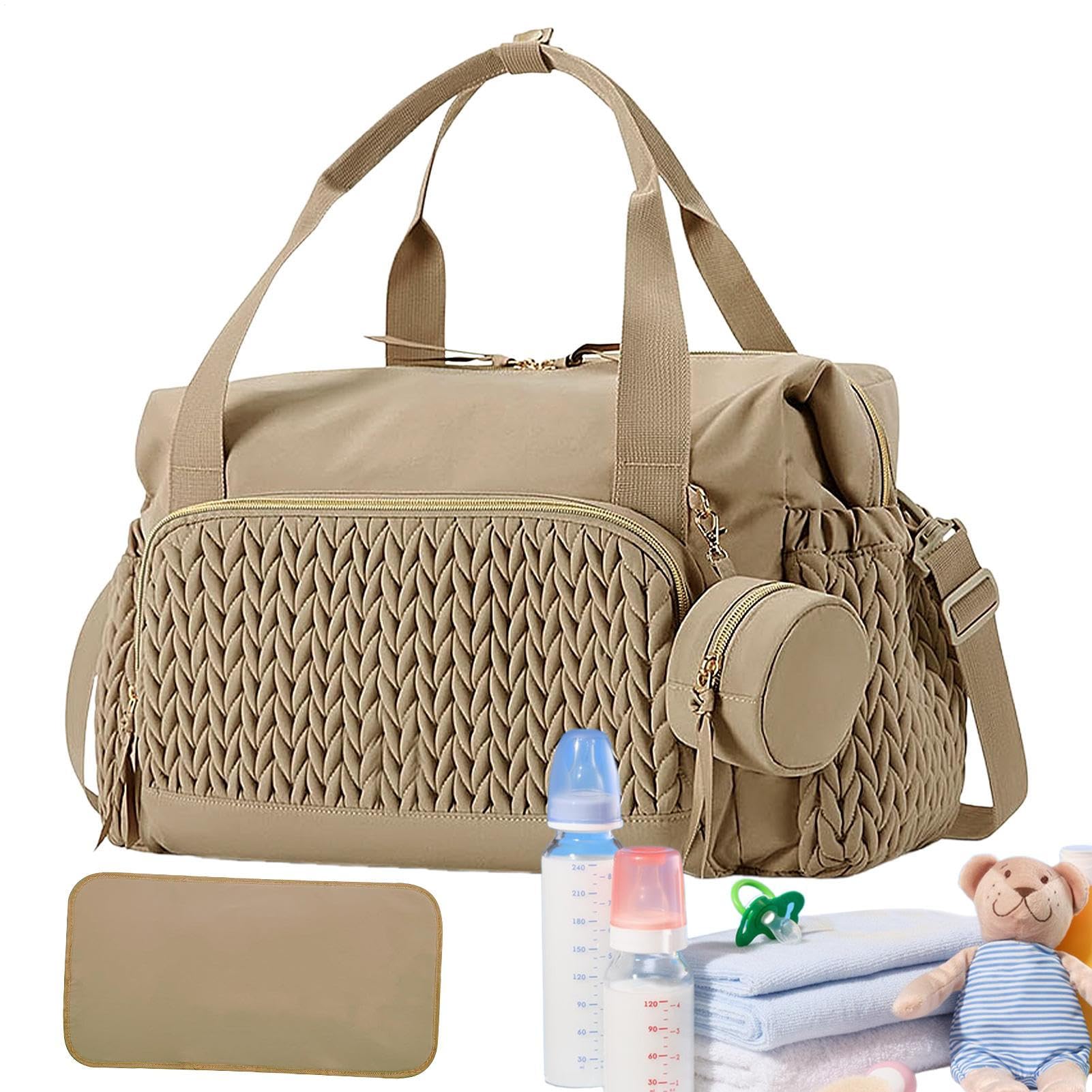 Bolsa de pañales - Organizador de pañales para bebé, mochila para pañales de viaje, bolsa de pañales de gran capacidad con múltiples compartimentos de almacenamiento, guardería ligera y reutilizable