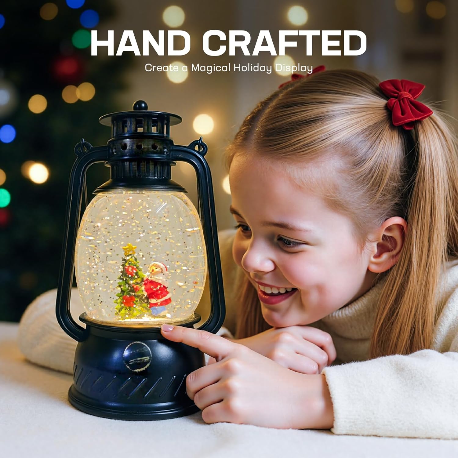 ( different style )Christmas Snow Globes, Musical Christmas Tree Snow Globe Lantern with Swirling Glitter Lighted Water Lantern Music Box with 8 Songs for Xmas Decoration Gifts Christmas Tree-2