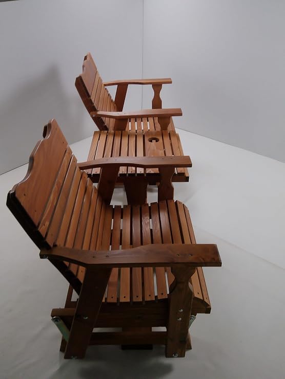Rustic Finished 6 Foot Cedar Porch Settee Glider, Amish Crafted