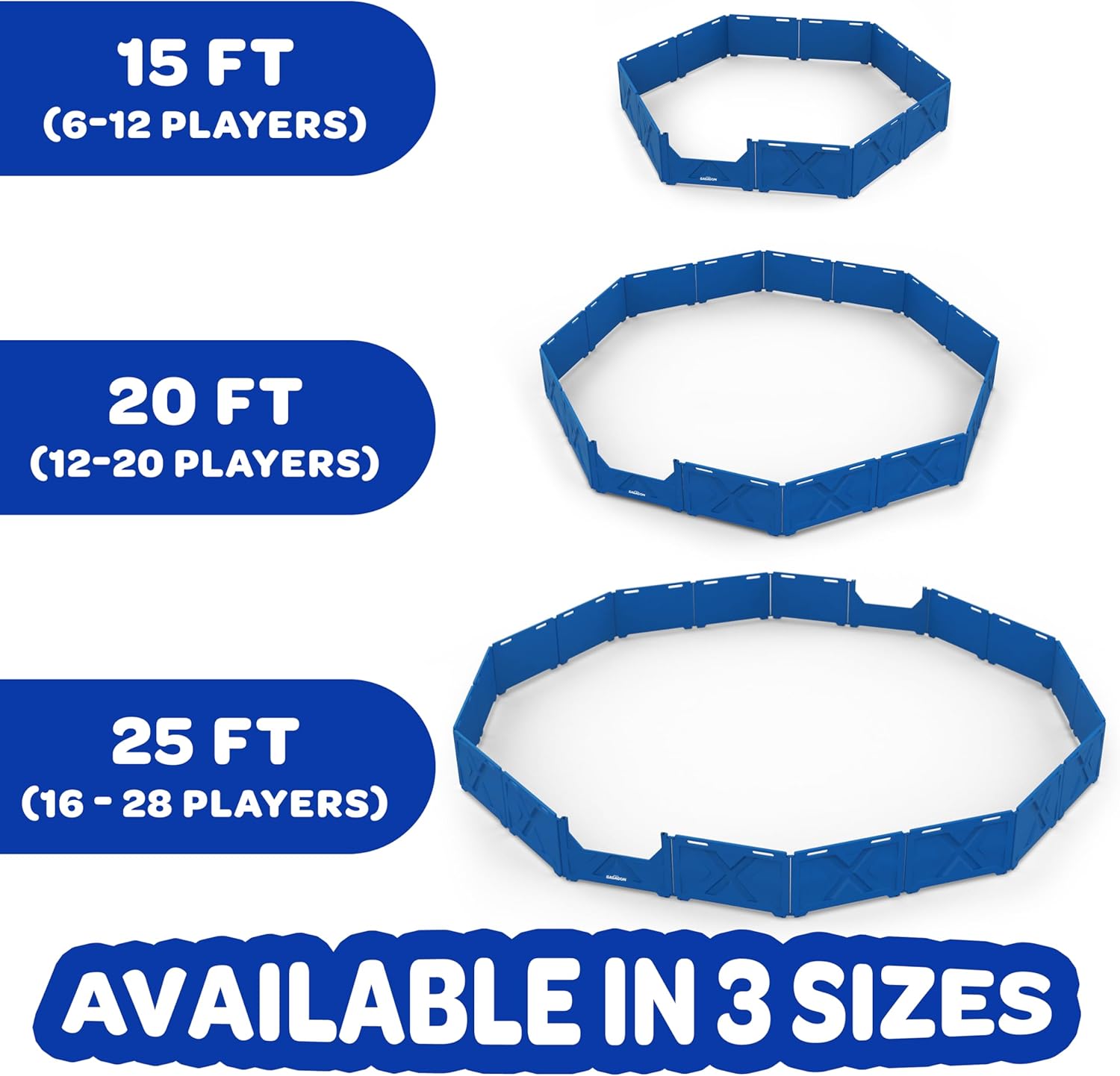 GoSports Gaga Ball Pit - 15 ft, 20 ft or 25 ft Portable Indoor/Outdoor Gagagon Pit for School, Camp or Home Use