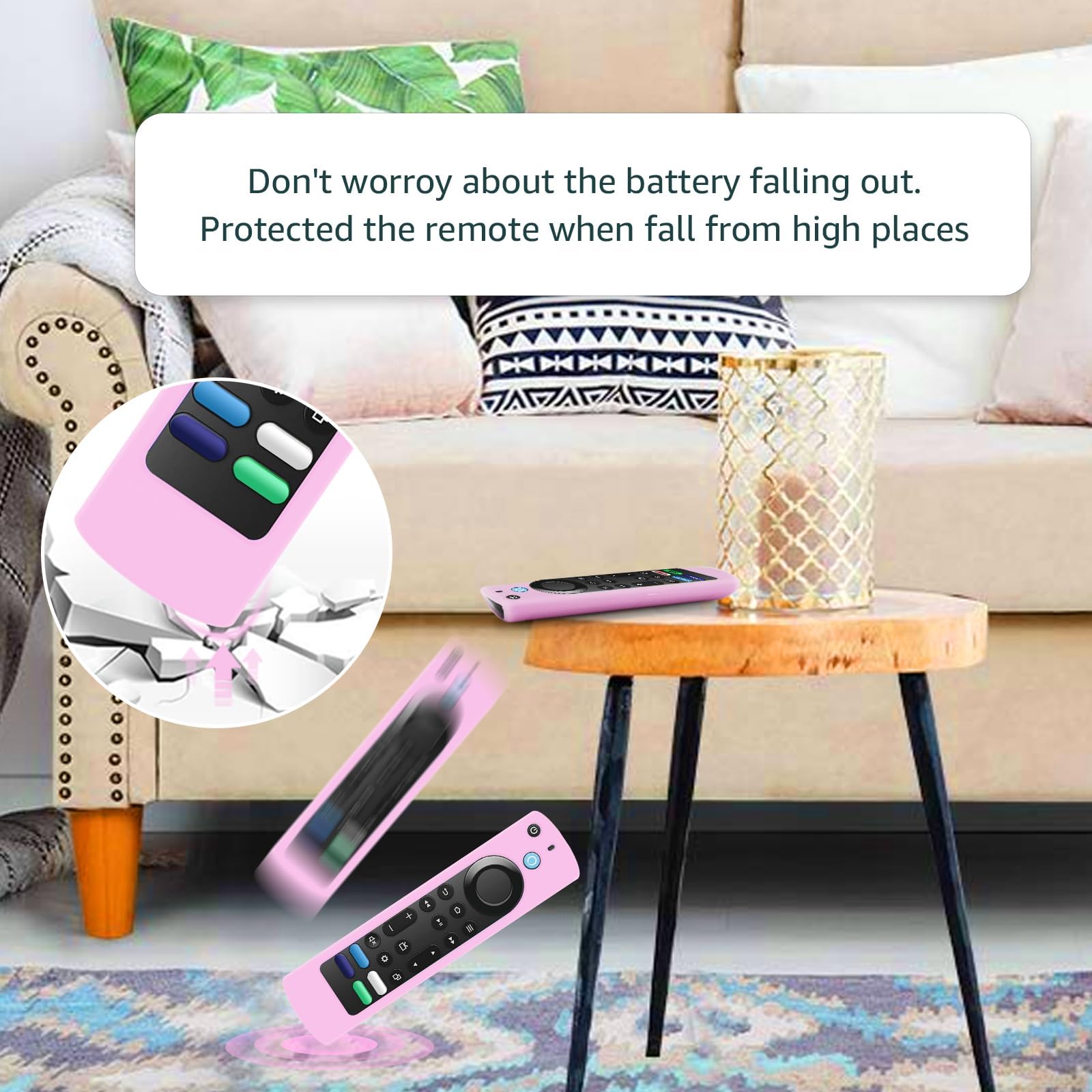 Paquete de 3 fundas de repuesto para control remoto Toshiba e Insignia Fire TV, funda de silicona para CTRC1US21 NS-RCFNA-21 que brilla en la oscuridad, azul, rosa y morado