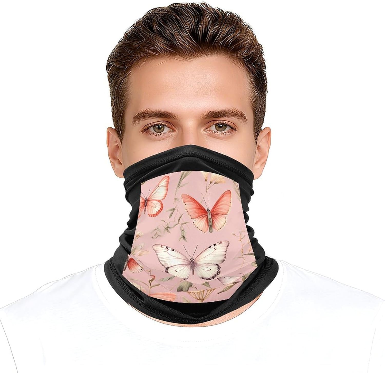 Cycling Neck Gaiter Upf 50+ Sun Protection Cooling Quick-Dry Balaclava Butterflies And Plants Face Mask Breathable Bandana for Biking Motorcycle Running Hiking & Outdoor Work