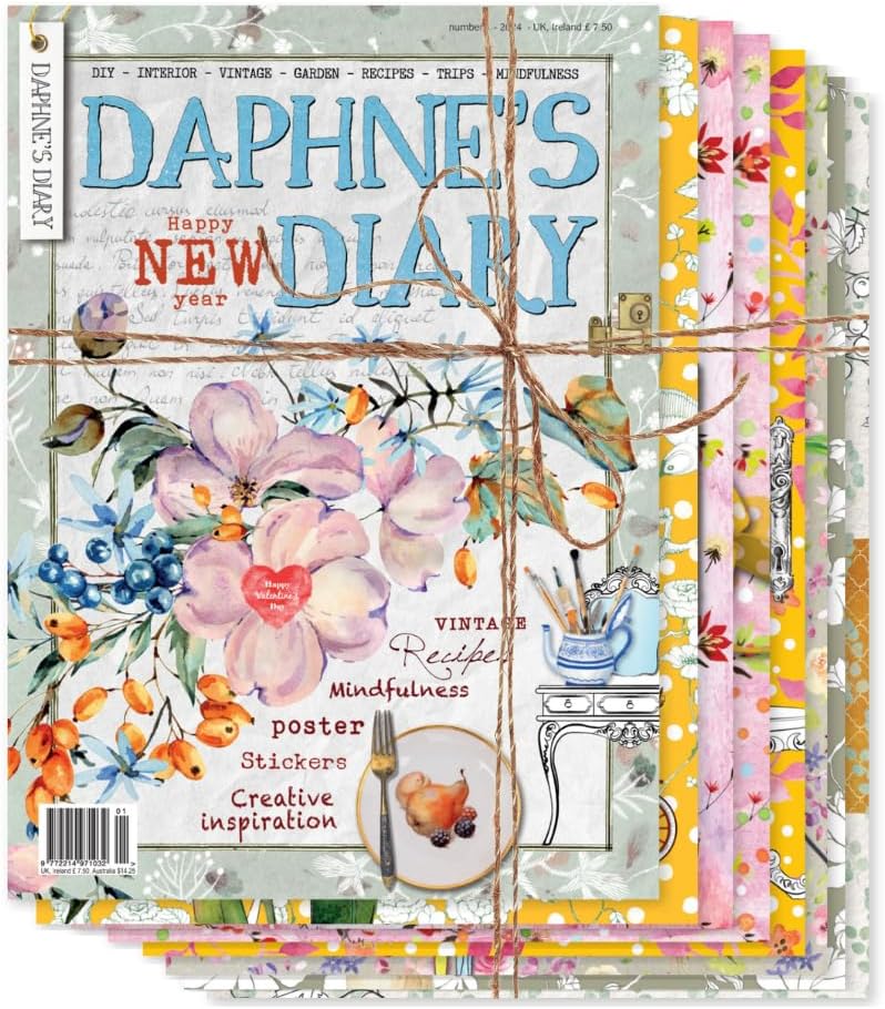 Daphne's Diary Magazine Annual Set 2024 | Issues #4–8 | Creative Lifestyle Magazine | Full of Inspiration for Journaling, Mindfulness, Drawing, Cooking & Travel | 4 Issues