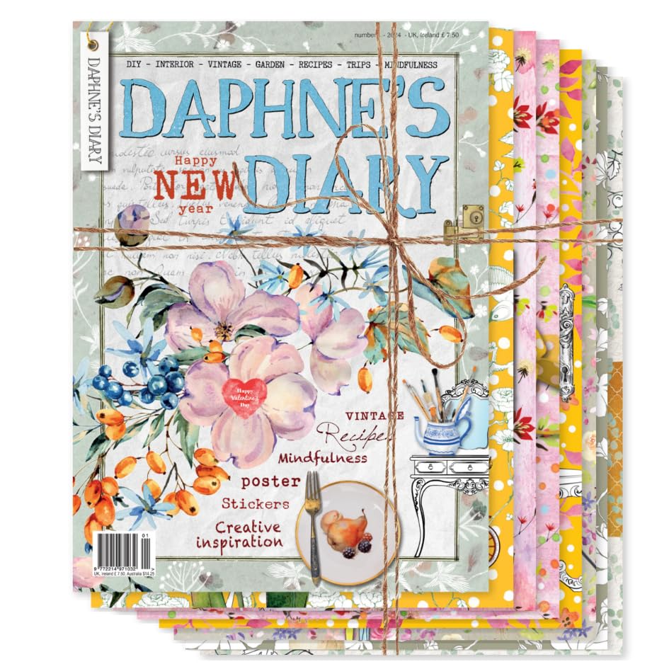 Daphne's Diary Magazine Annual Set 2024 | Issues #4–8 | Creative Lifestyle Magazine | Full of Inspiration for Journaling, Mindfulness, Drawing, Cooking & Travel | 4 Issues