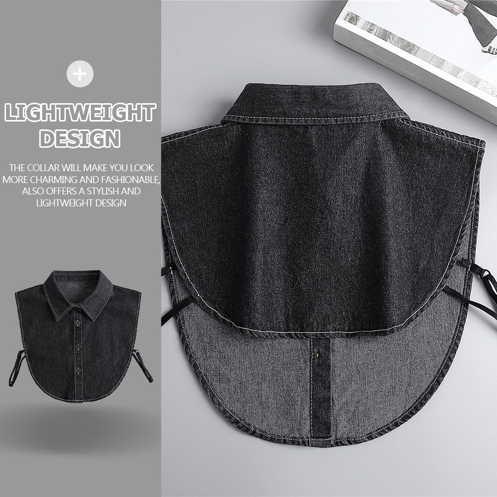 IMIKEYA Detachable Denim Collar for Women, Faux Shirt Collar Inserts, False for Blouses And Leisure S, Shirt Styling Accessories - Image 8