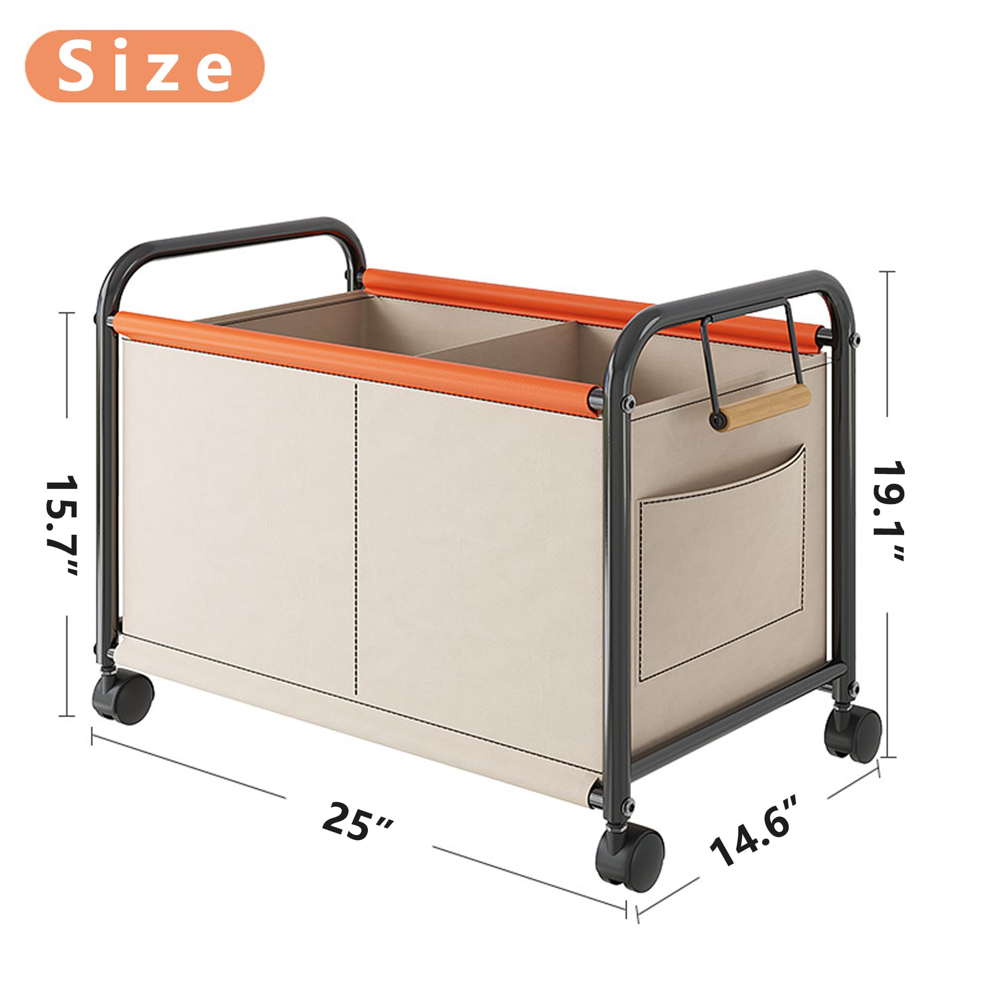 Children's toy Organizer With Wheels for Bedrooms, toy Rooms, Playrooms can hold toys, Books, Clothes, Snacks with 360° Steering Wheels Metal and Oxford Cloth toy Boxes?White Medium size?