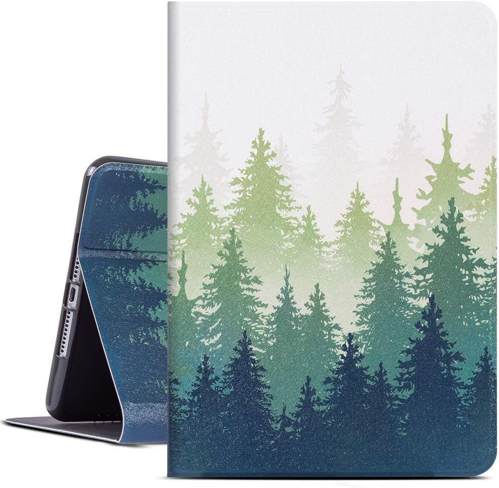 ipad Mini 5/4 Case, Gofupa ipad 7.9 Inch Case, Soft TPU Back Cover and Folio Leather Case, Adjustable Stand Auto Wake/Sleep Smart Case(Green Forest)