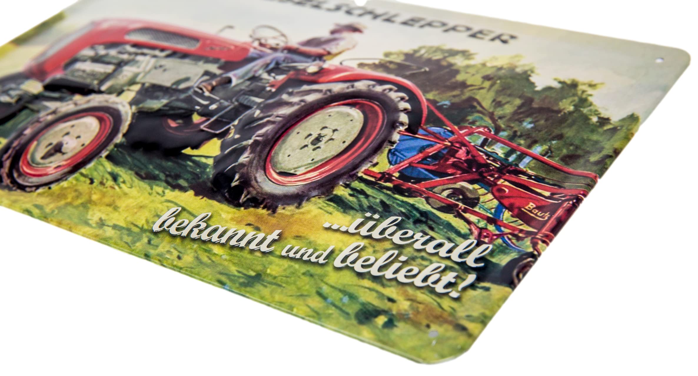 Plaque en tôle de tracteur rétro – Convient pour les fans de tracteurs diesel de Bautz – tôle d'acier gaufrée de qualité supérieure – Effet 3D – 30 x 20 cm