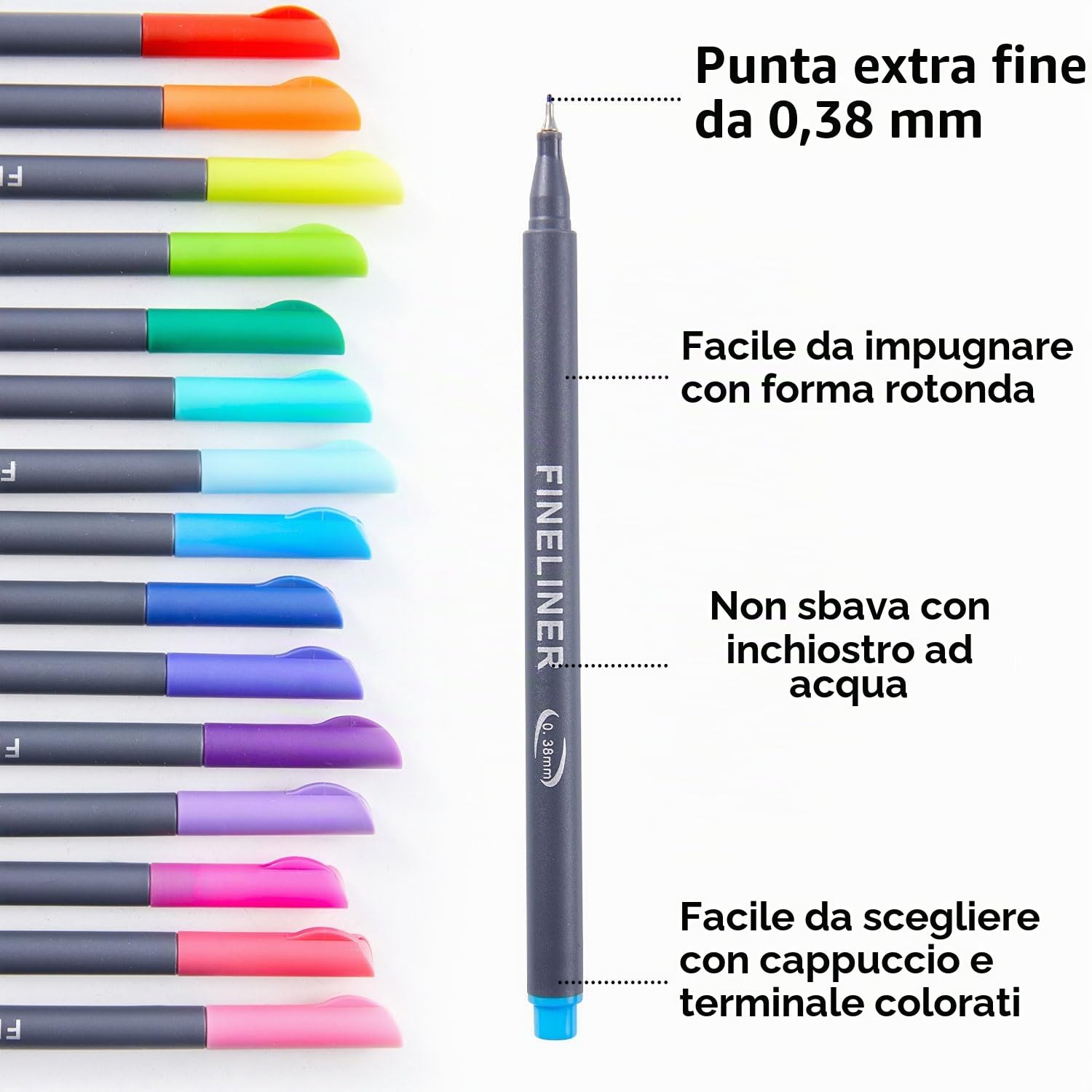 Shuttle Art 100 pennarelli colorati a punta fine da 0,4 mm, ideali per libri da colorare per adulti, progetti artistici e per il tuo diario