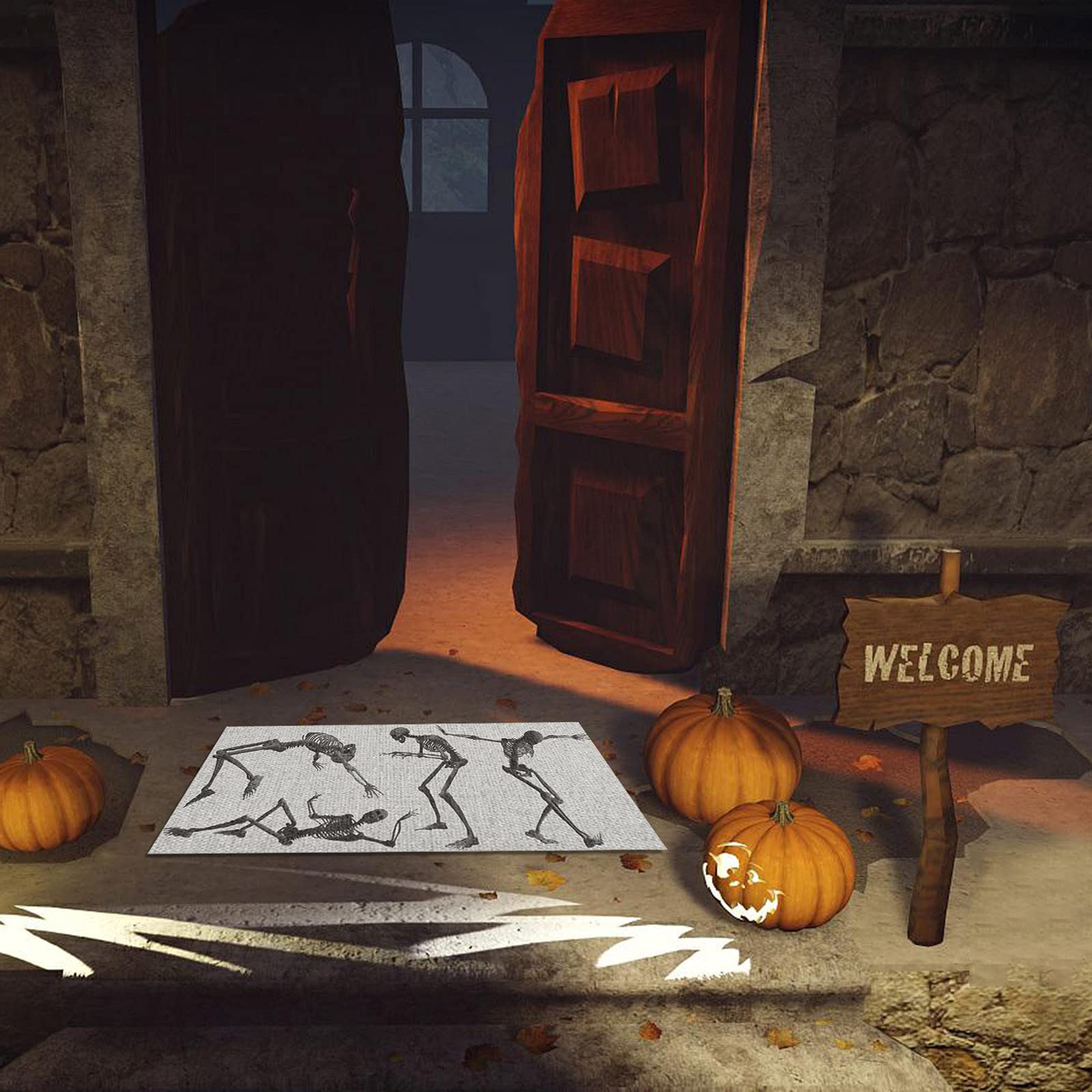 Halloween Gadget Zerbino Halloween Artoid Mode - Design Pipistrelli 40x60cm Per Interno Ed Esterno Zerbino Stagionale - 12