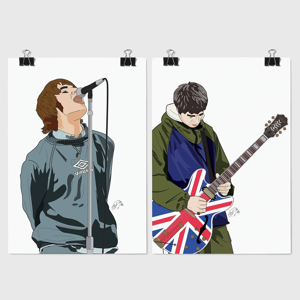Oasis Liam & Noel Gallagher - Poster pop art da appendere
