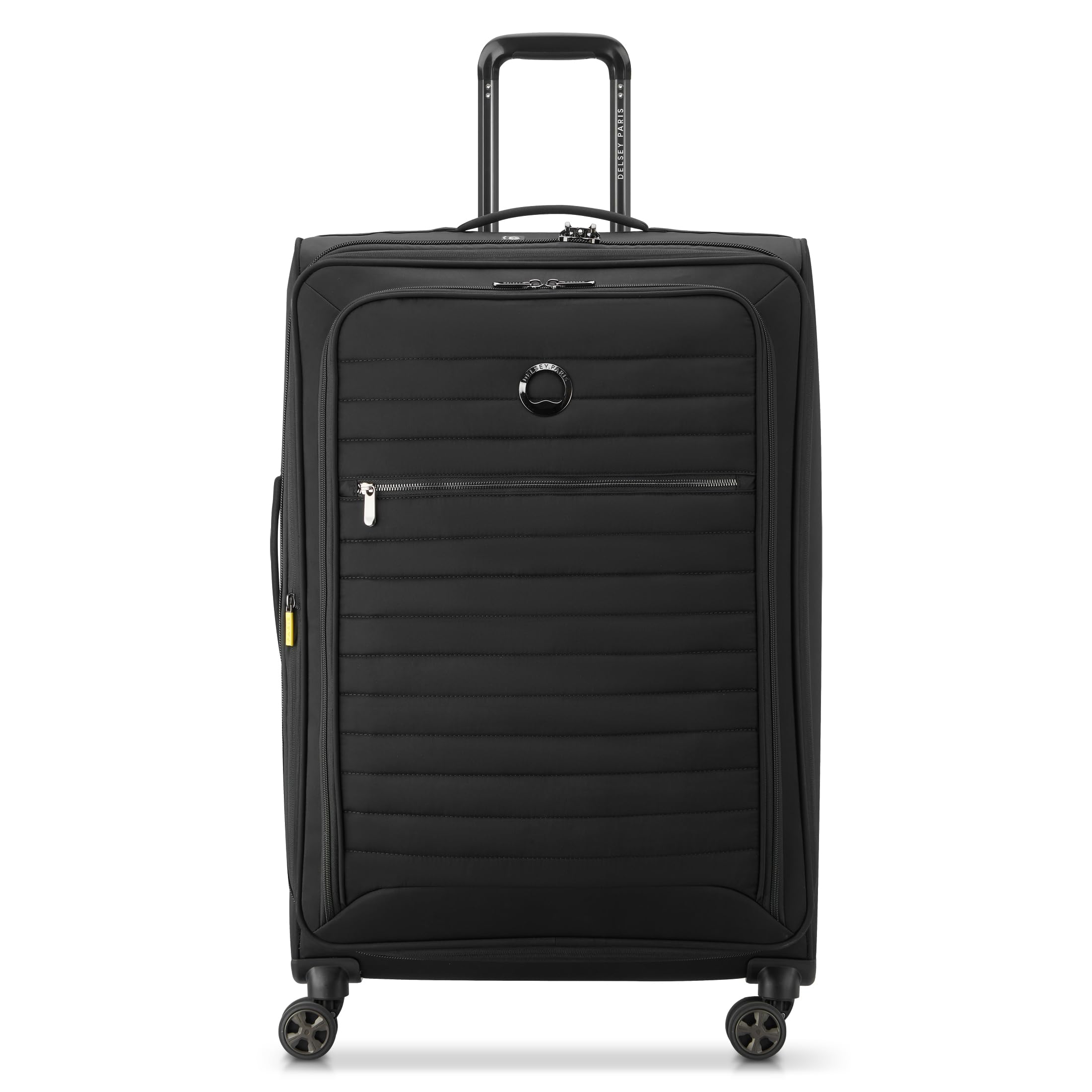 DELSEY PARIS Cruise 3.0 Softside Expandable Luggage with Spinner Wheels, Black, Checked-Large 28 Inch