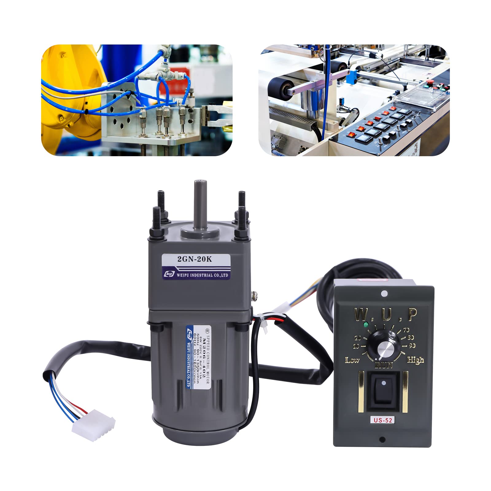 Motoriduttore AC 6 W 220 V velocità continua motore elettrico 1400 giri/min monofase alta coppia regolabile con regolatore di velocità 20 K Gear Motor