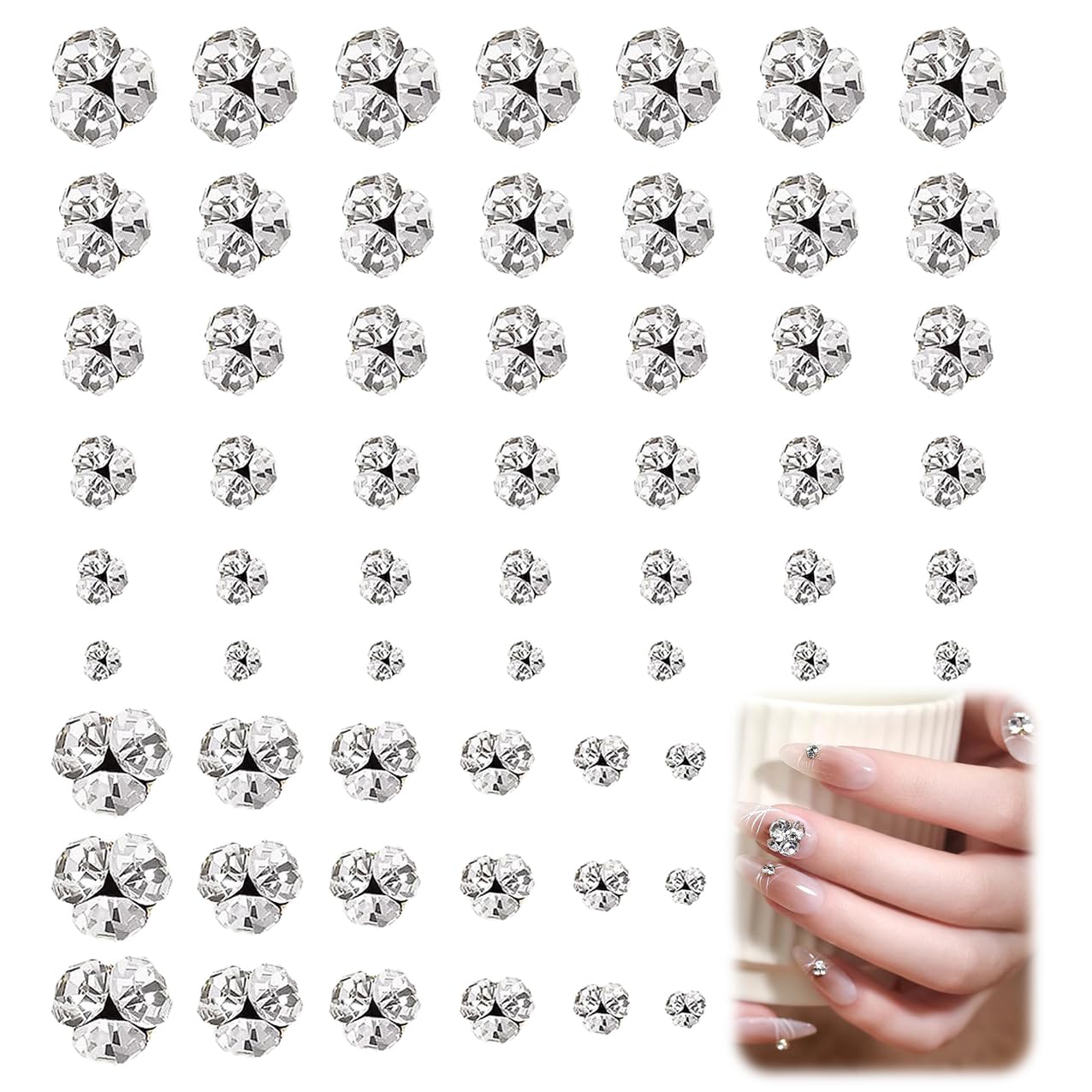 Amazon.co.jp: ESJNNK ネイル ラインストーン 60個セット 6サイズ 3mm