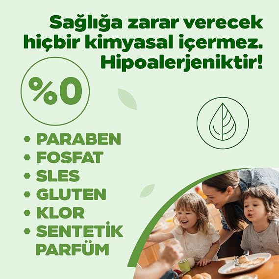 Just Green Organic Bulaşık Makinesi Jeli, Sirke Özlü Bitkisel Bazlı Bulaşık Makinesi Deterjanı, Hipoalerjenik, Vegan, Ecocert Sertifikalı, 45 Yıkama, 1000 ml