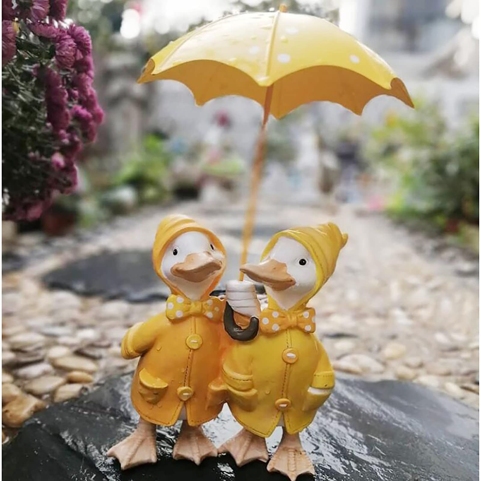 Akcesoria domowe Żywica Rzemiosło Zwierząt Parasol Kaczka Ozdoby Ogrodowe Ogród Ozdoby Ogrodowe Kreatywne Ozdoby do Salonu little surprise