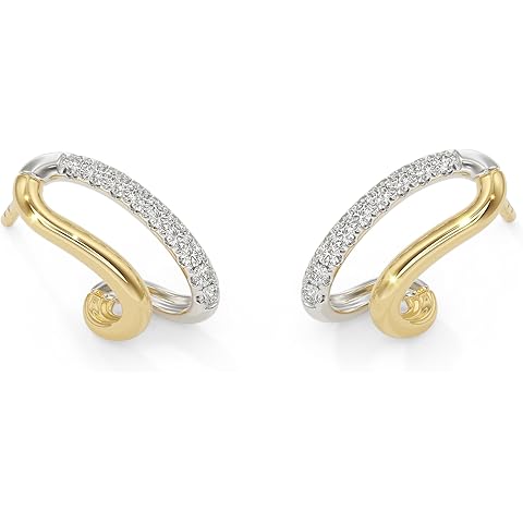 Diamond Stud Earrings for Women, Lab Grown Diamond Studs, Hypoallergenic 925 Sterling Silver Jewelry with 14K Gold Vermeil (25x Thicker than Gold Plated Earrings), Jewelry Gift Box, 5 Years Warranty