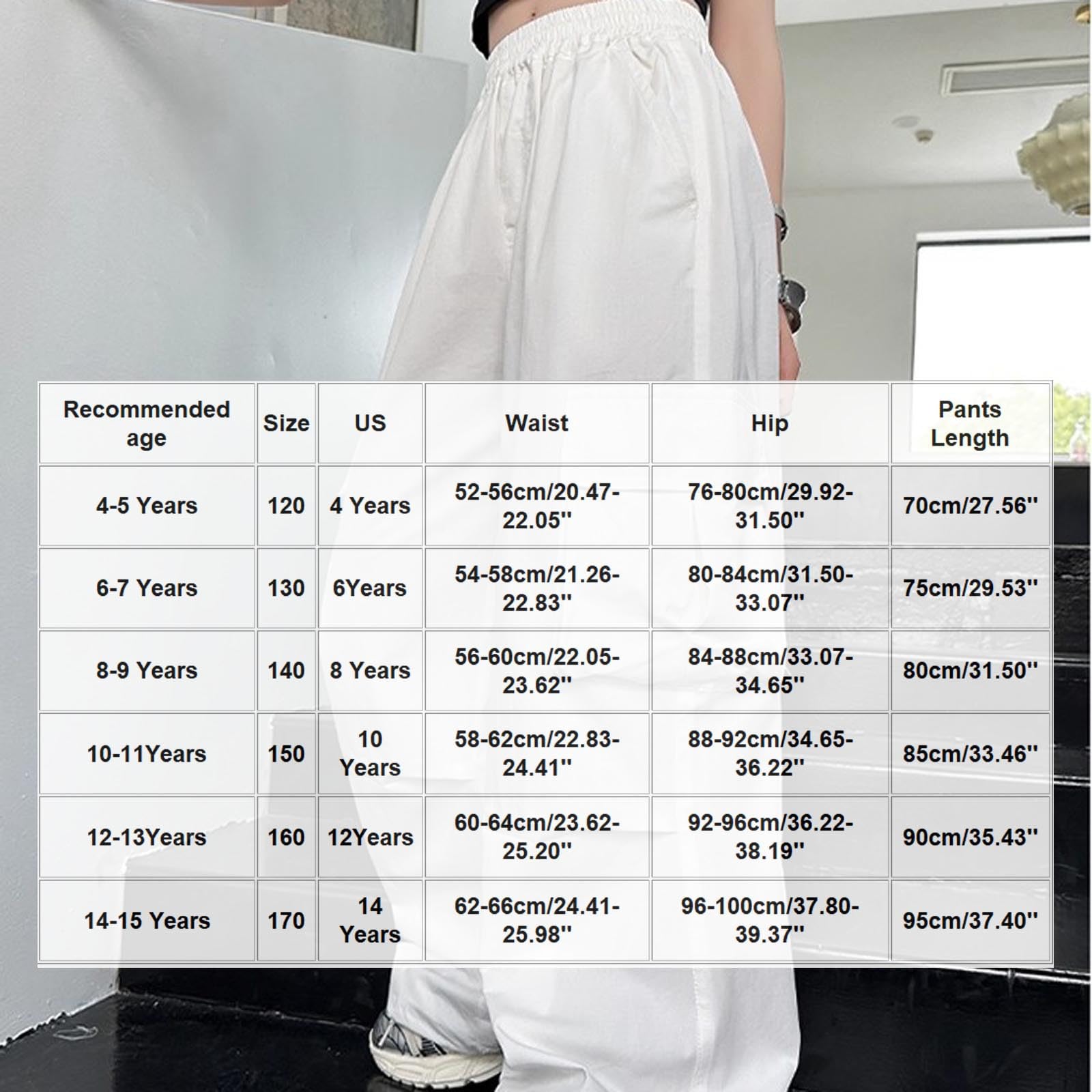 Sommerhose Mädchen Outdoorhose Loose Sporthose Sweatpants Atmungsaktiv Elastischem Bund Jogginghosen Einfarbig Teenager Gummibund Baggy Hose Sommer Cargohose Freizeithose Kinder 5-15 Jahre