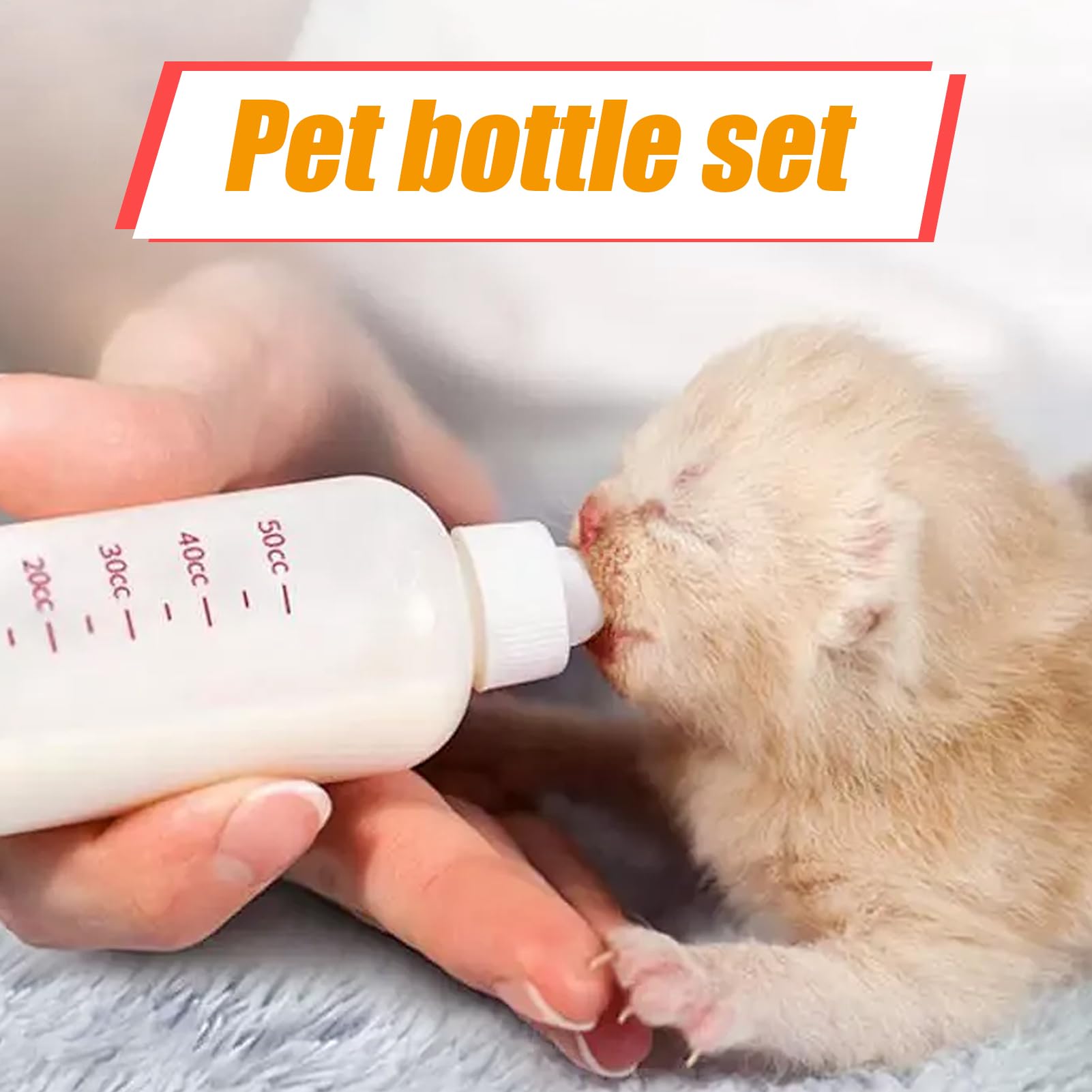 Biberon Per Tettarella Antigoccia Portatile | Kit Biberon 50ml Allattamento Coniglio Scoiattolo Procione Criceto Outdoor Campeggio Picnic