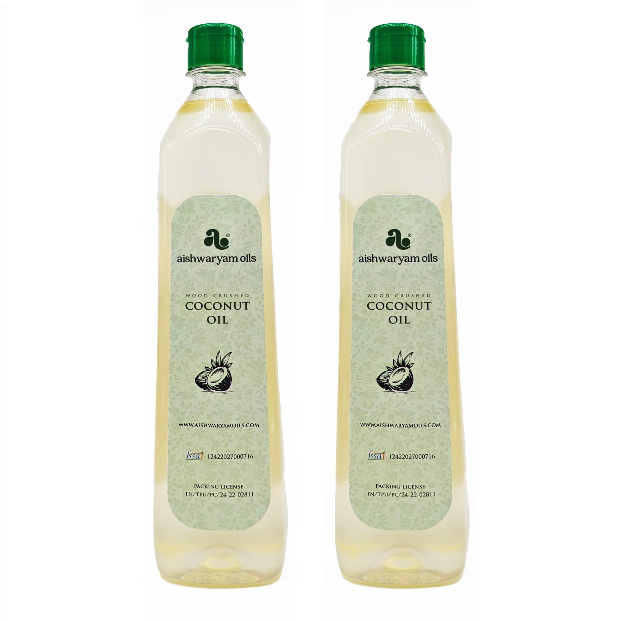 Aishwaryam Oils Unrefined Wood Pressed Cooking Coconut Oil Combo (1L, Pack of 2) (B0814SH57Q) Amazon Price History, Amazon Price Tracker