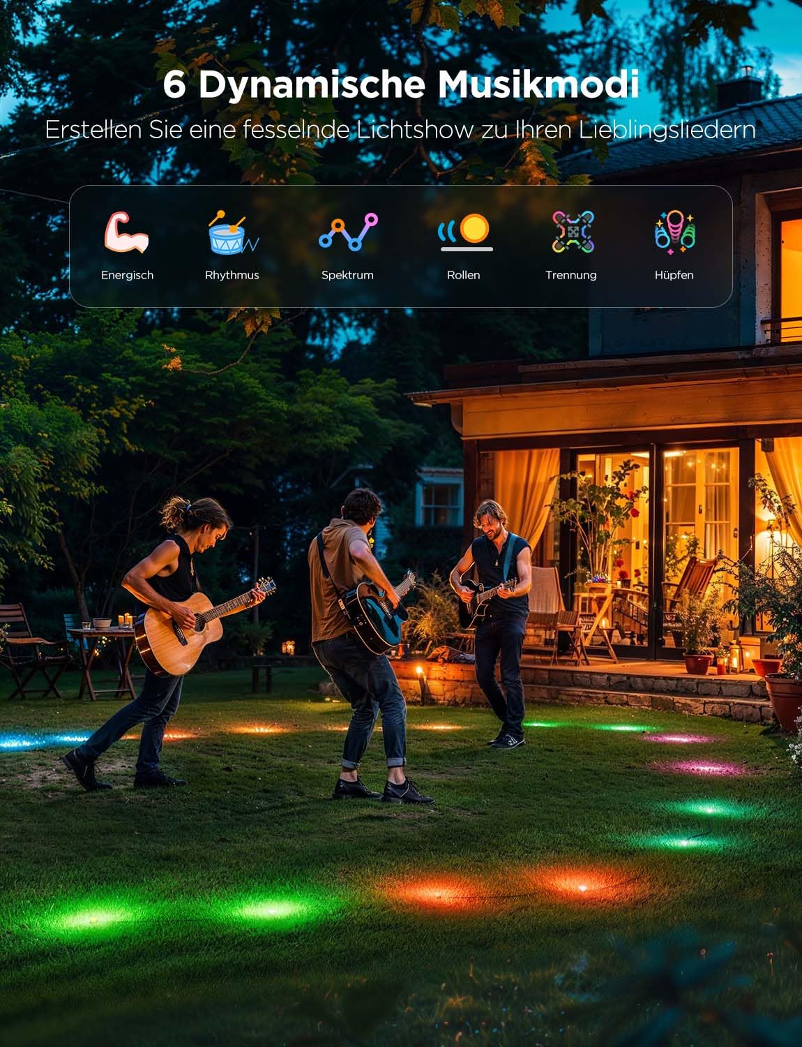 Govee Bodenleuchten Außenbereich 15m, IP67 Wasserdichte Bodenstrahler, 100 Lumen RGBIC mit Warmweiß, App-Steuerung, Gehwegbeleuchtung mit 63 Szenenmodi, Synchronisierung mit Musik,15er-Pack | IP67 Wasserdichte Bodenstrahler, App-Steuerung, Gehwegbeleuchtu