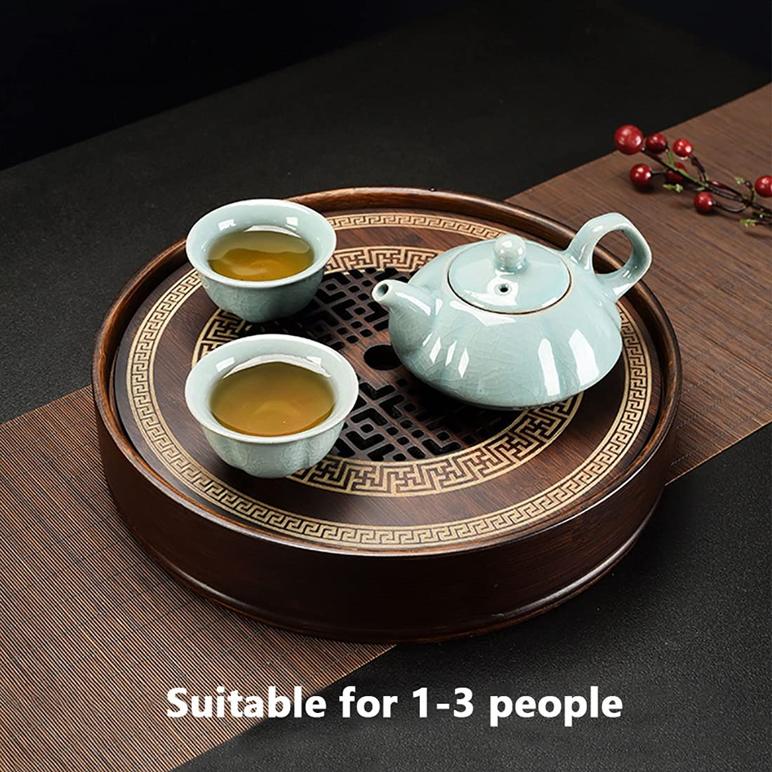Vassoio da Portata per Cibo, Snack, Gioielli, Solido, organizzatore, tè, Tavolo Cinese Gongfu, può Contenere Acqua o Oggetti, Design Cavo, Servizio