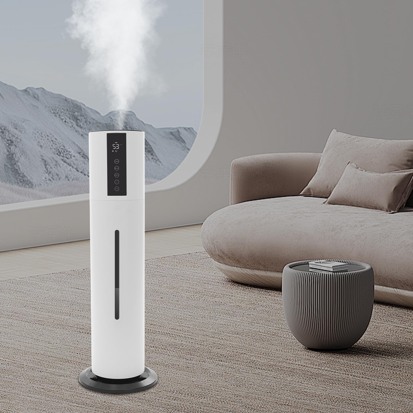 Top Fill - Humidificador de aire (boquilla giratoria 360°, 8 L, silencioso, 35 dB, con difusor, temporizador, para dormitorio, salón, habitaciones grandes