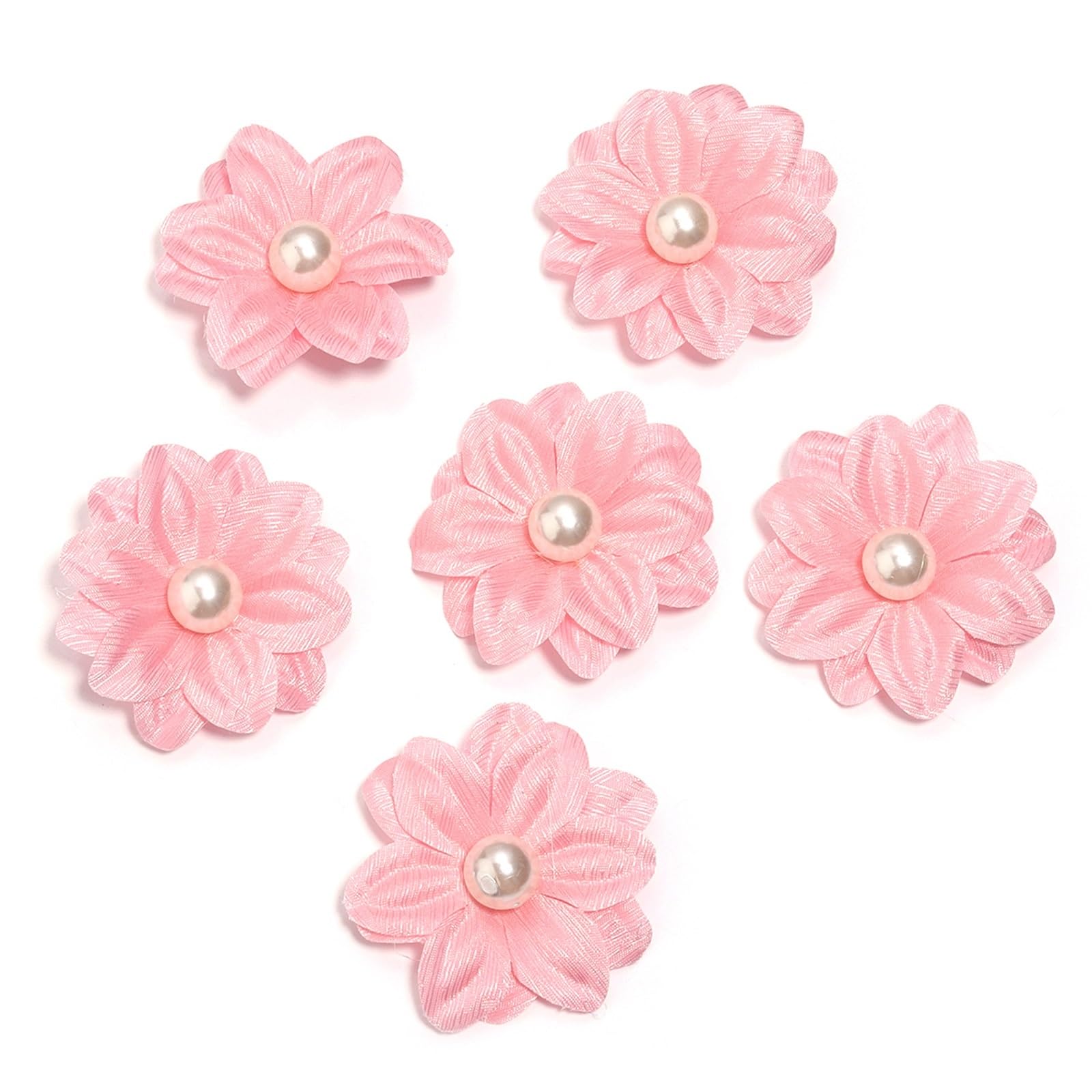 MDSRFGN Fabric Flowers 20Pcs Fabric Flowers Mini Colorful Flower Floral Applique Sew Patches For Clothes Hat Wedding Decor DIY Craft(Pink)