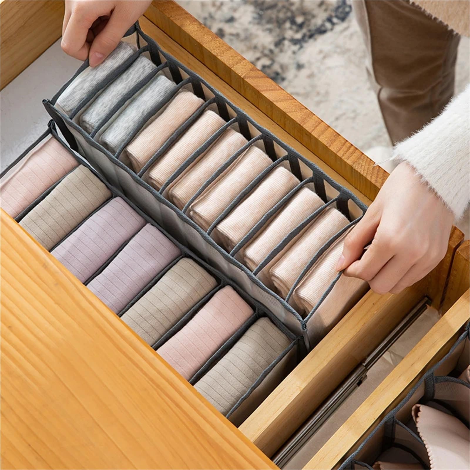 Organizzatore per cassetti della Biancheria Intima, Scatola Porta Calze, Reggiseno, Armadio per la casa, divisorio per armadi.