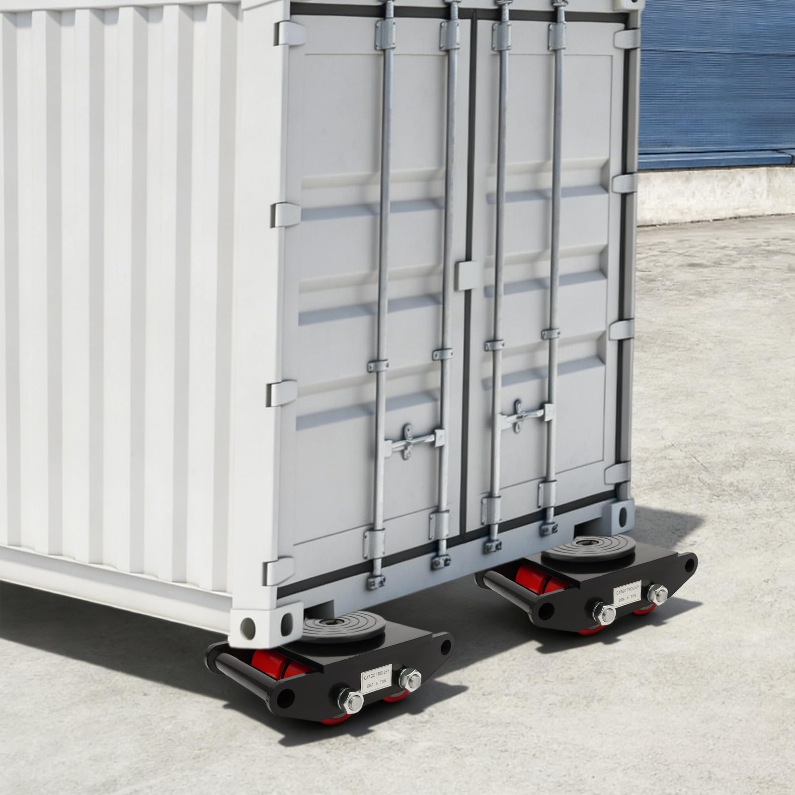 Trasloco di macchine 6T,Carrello di trasporto carico pesante,Carrelli di movimentazione auto,Rotazione a 360°,ruote silenziose PU, spostamento facile per mobili,macchina,oggetti pesanti,Nero