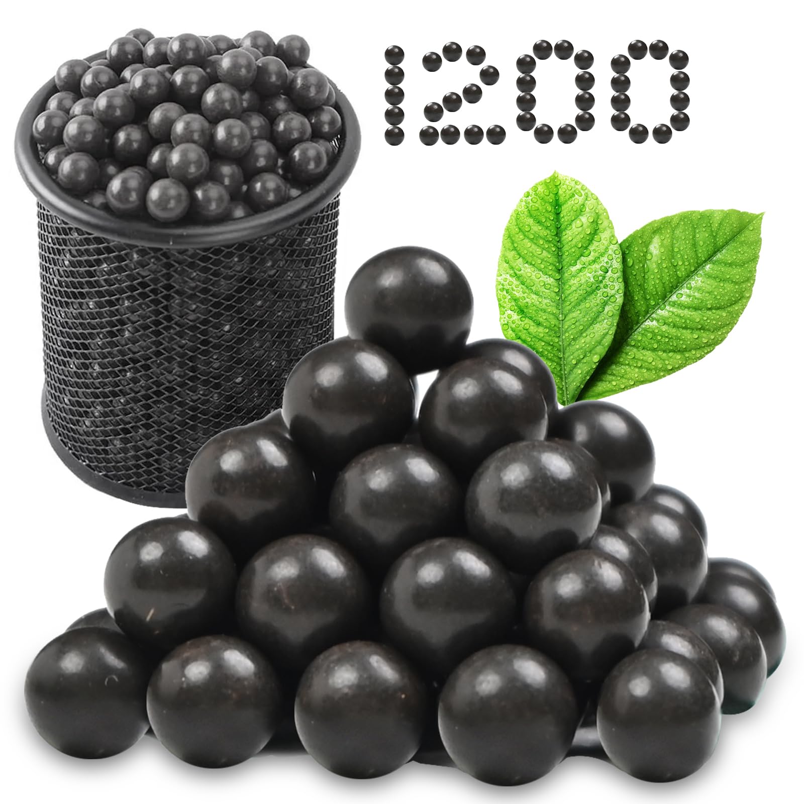 Feeoc Steinschleuder Kugeln Munition 1200 Stück Slingshot Tonkugeln 【Biologisch Abbaubar】 8,5mm Schleudermunition|Zwille Munition| Slingshot Clayballs Für Schieß- und Jagdschießübungen