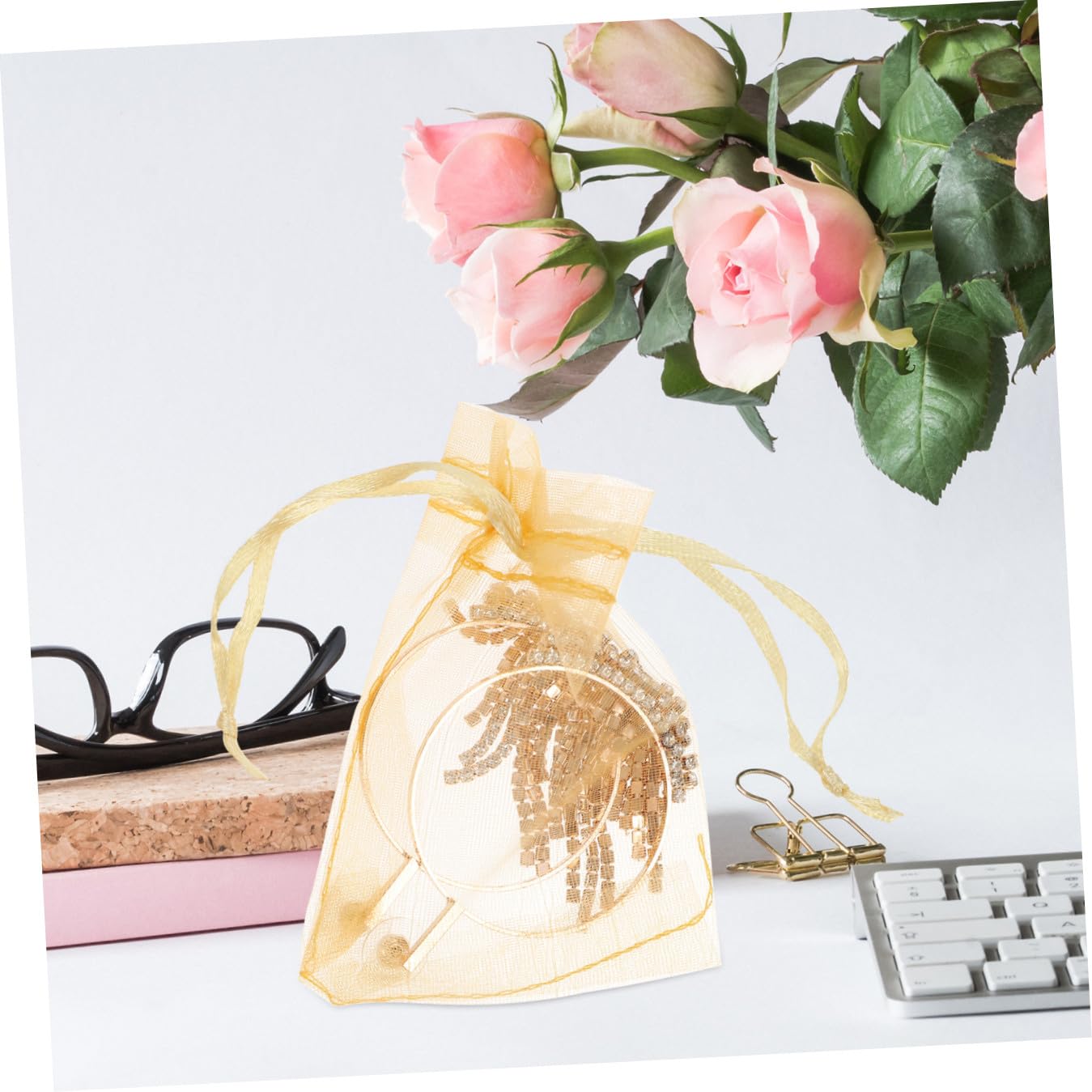 Sacchetti Regalo in Organza 100 Pezzi per Gioielli e Caramelle