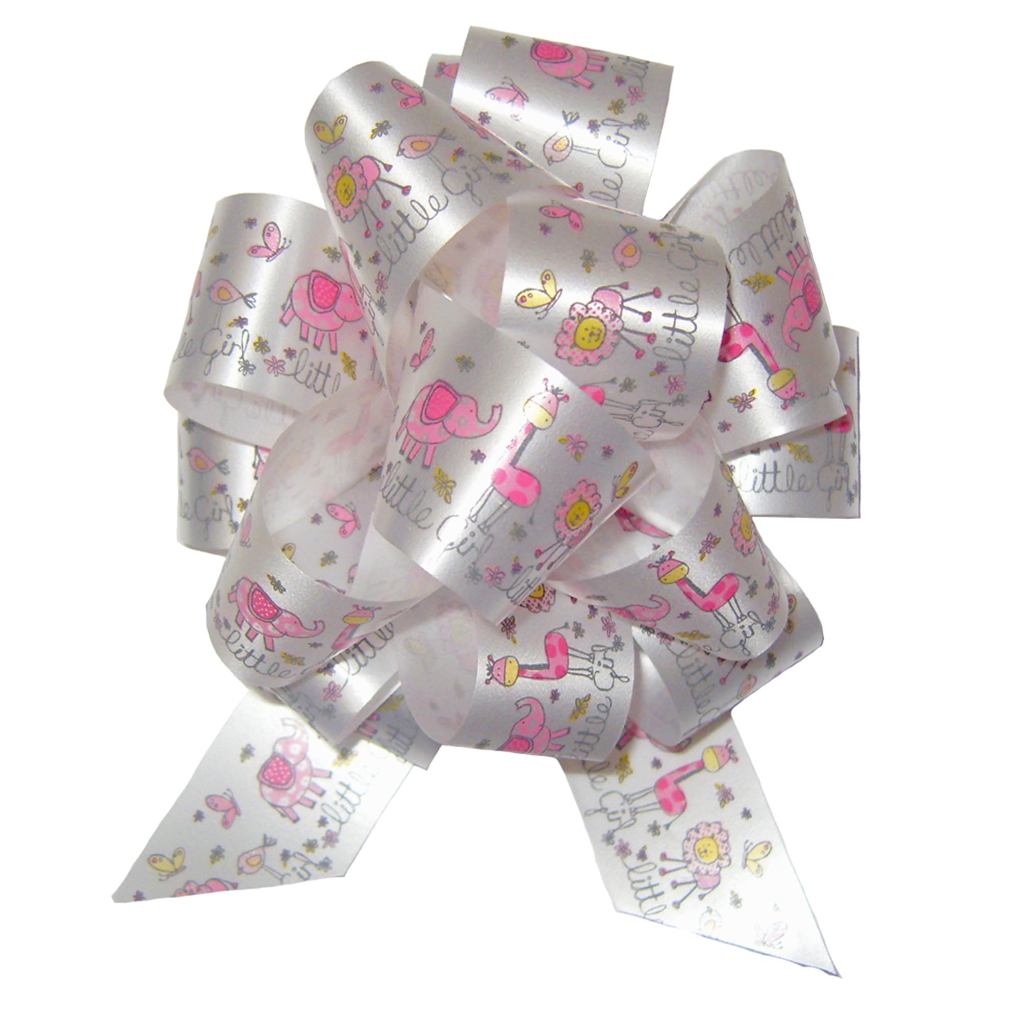 Hampabox Girls Multicolor Pink Little Pull Bows - Baby Birthday Basket Hamper Party Bow (2 Sizes) (15Cm Diameter)