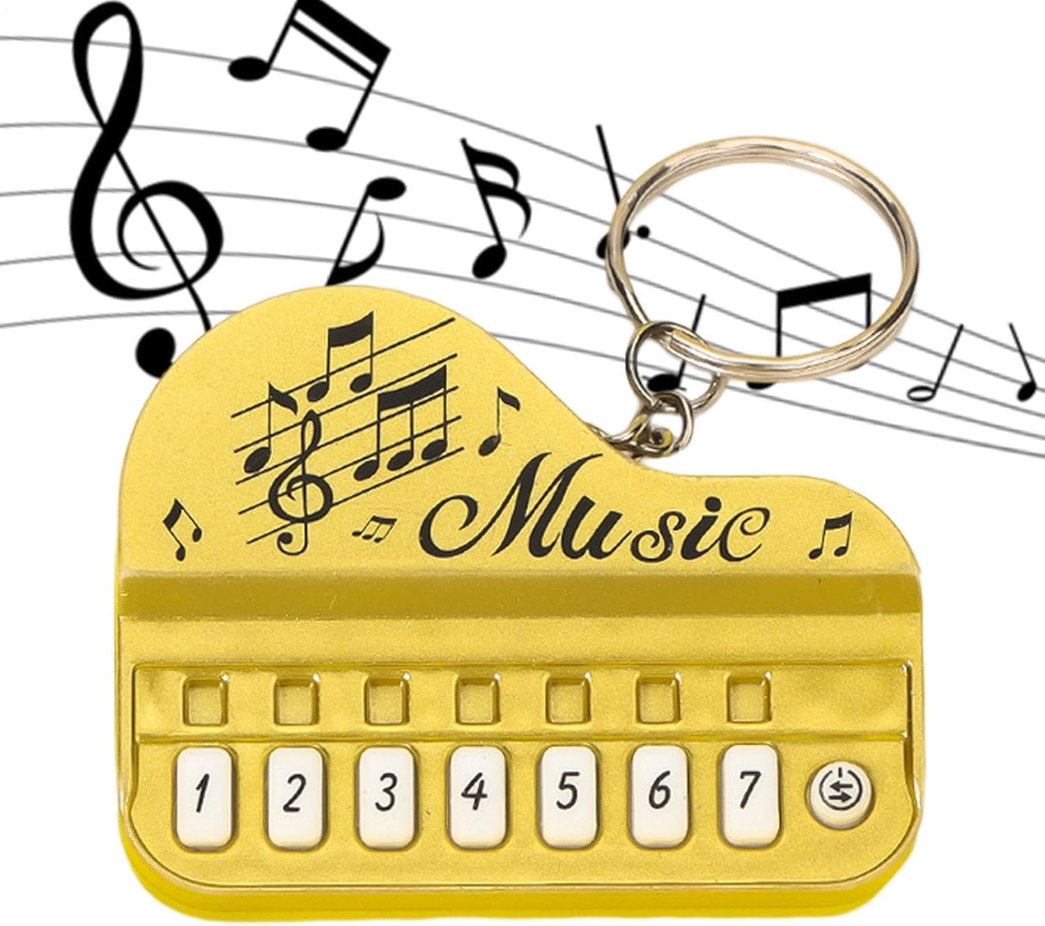 Toy Piano Keychain - Kids Playable Luminous Keyboard Piano Keyring Toy, Musical Instrument Keychain Toys Gift for Kids Pianoo Beginners