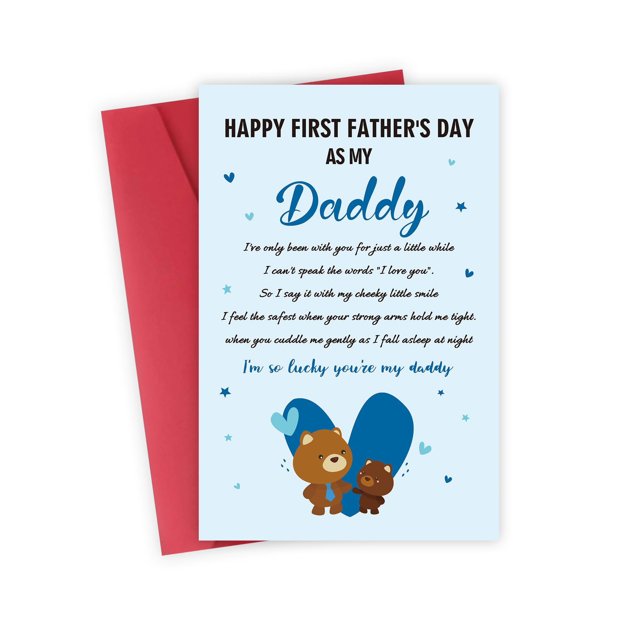 FSSDAS Funny First Fathers Day Card Gifts for New Dad, Happy 1st Father's Day Gift from Baby, Boy, Girl, Fathers Day Greeting Card for First Time