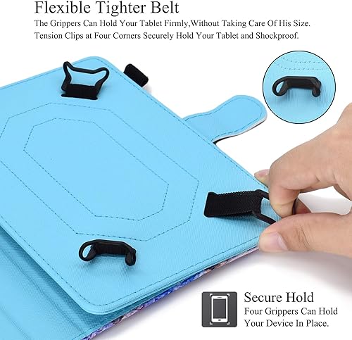 Miniatura 7 de Artyond - Funda universal para todas las tabletas de 7.0 pulgadas, soporte de visión multiángulo de piel sintética con ranuras para tarjetas para