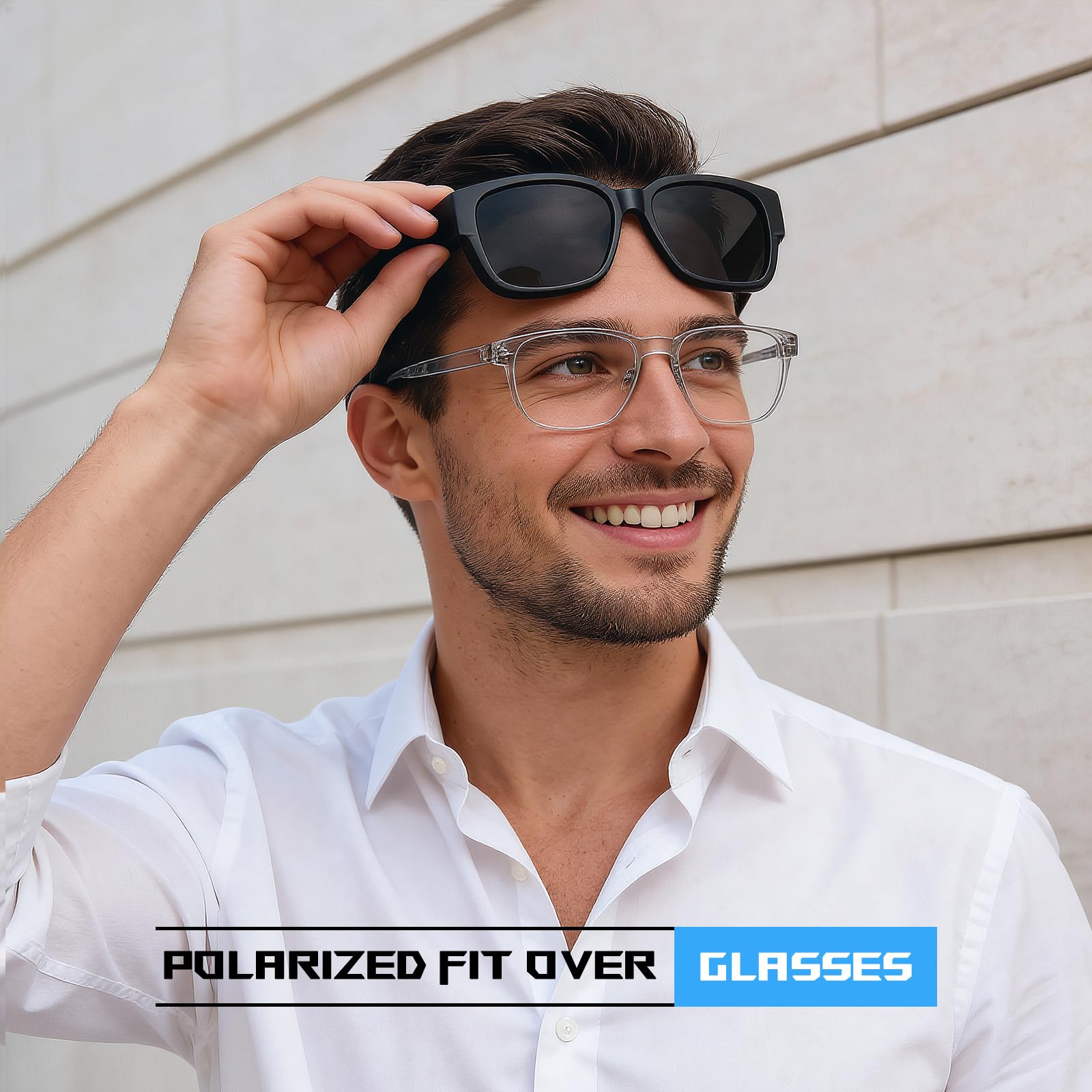 Okulary przeciwsłoneczne Polarised Fit Over Glasses – okulary przeciwsłoneczne z ochroną UV400, okrągłe, przeciwodblaskowe, na receptę, do jazdy samochodem, wędkowania i uprawiania sportów
