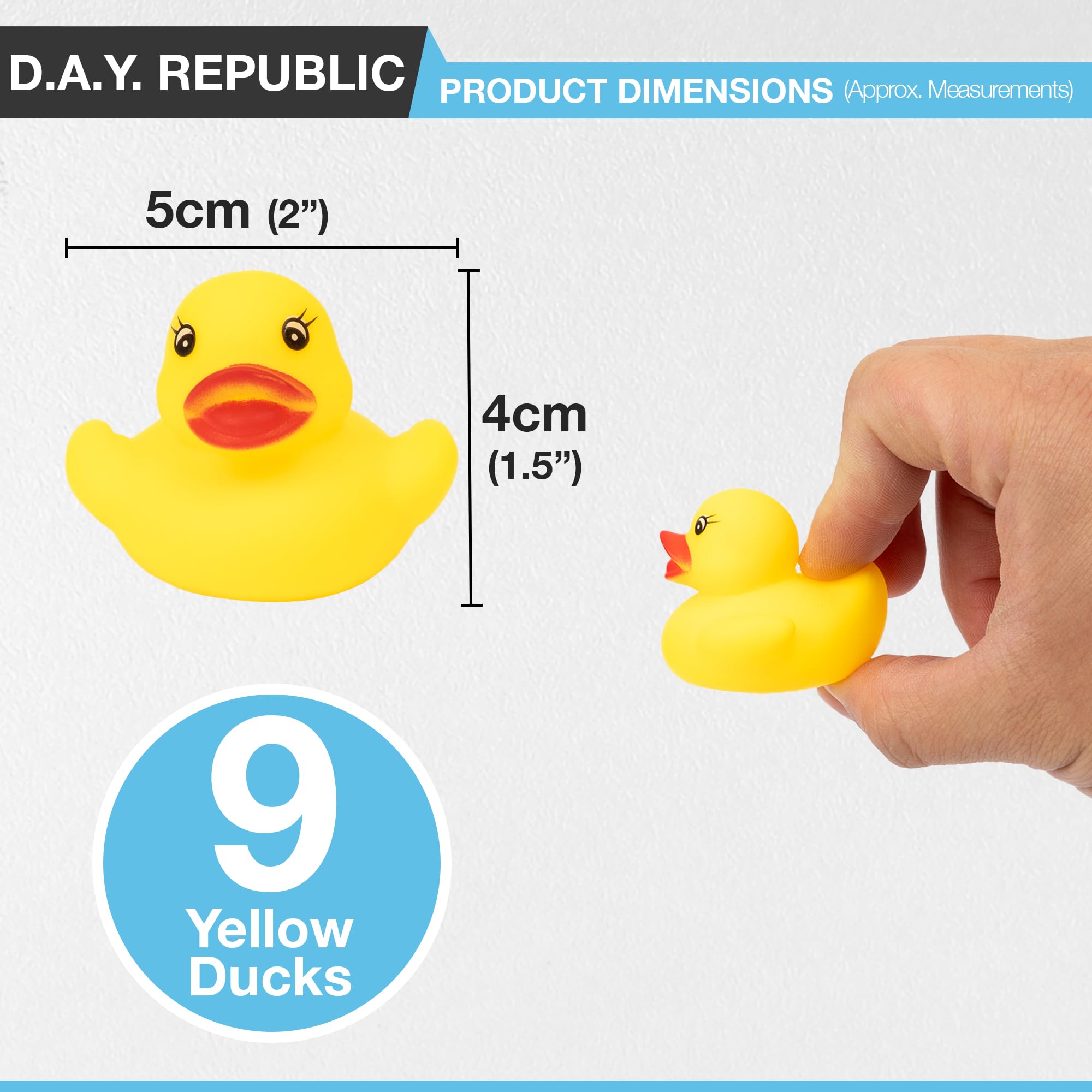 D.A.Y. Republic 9 Enten kleine Gummienten, quietschendes schwimmendes