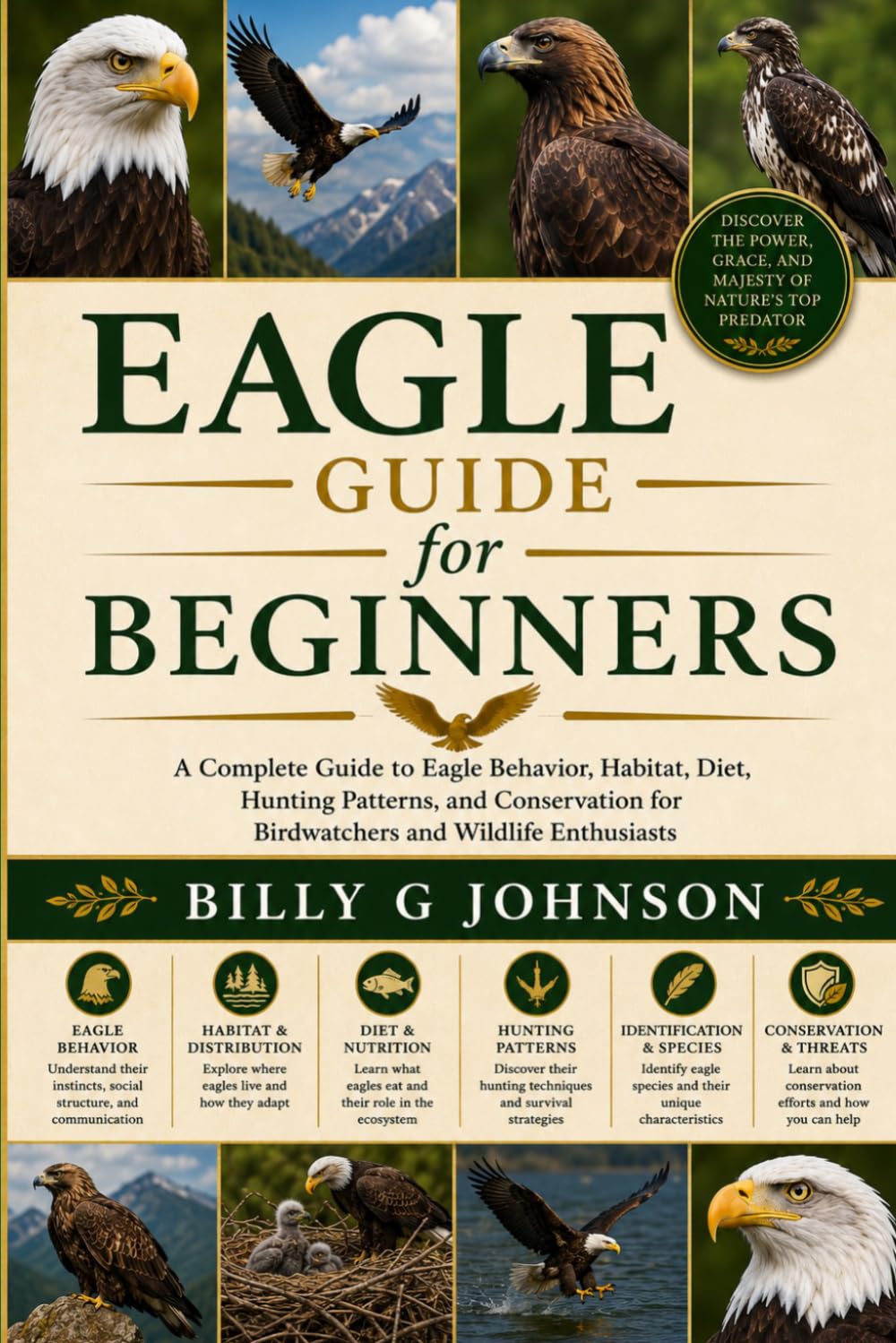 Eagle Guide for Beginners: A Complete Guide to Eagle Behavior, Habitat, Diet, Hunting Patterns, and Conservation for Birdwatchers and Wildlife Enthusiasts